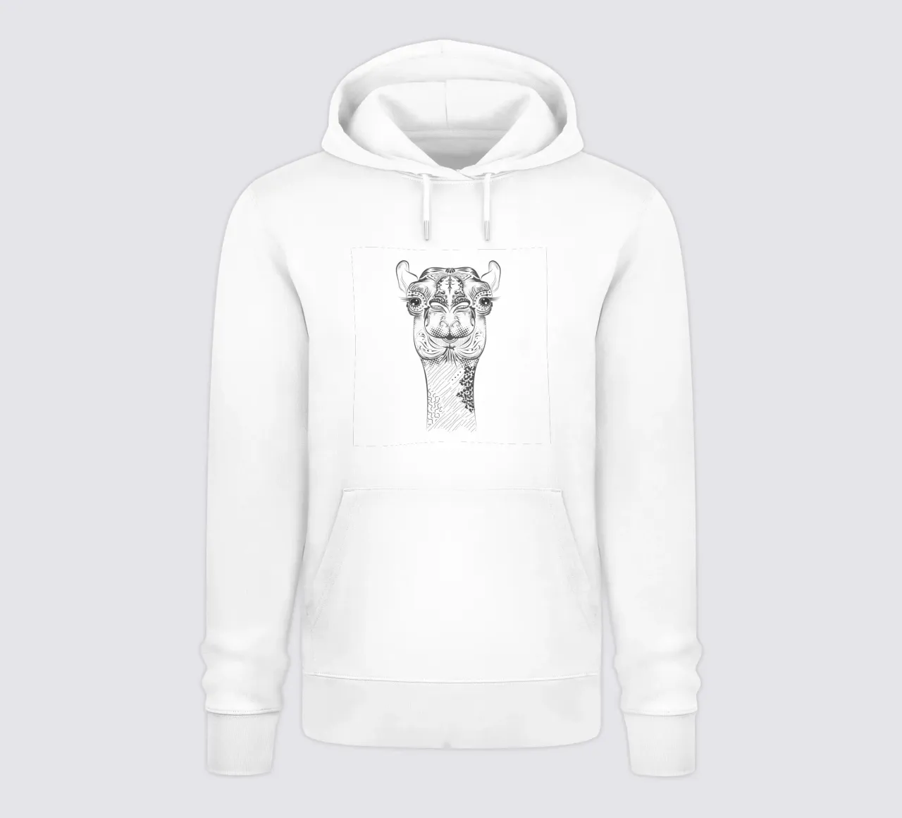Smiling camel with ornate patterns hoodie by NA/MO