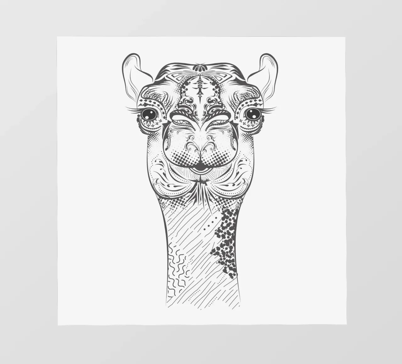 Smiling camel with ornate patterns pvc cover by NA/MO