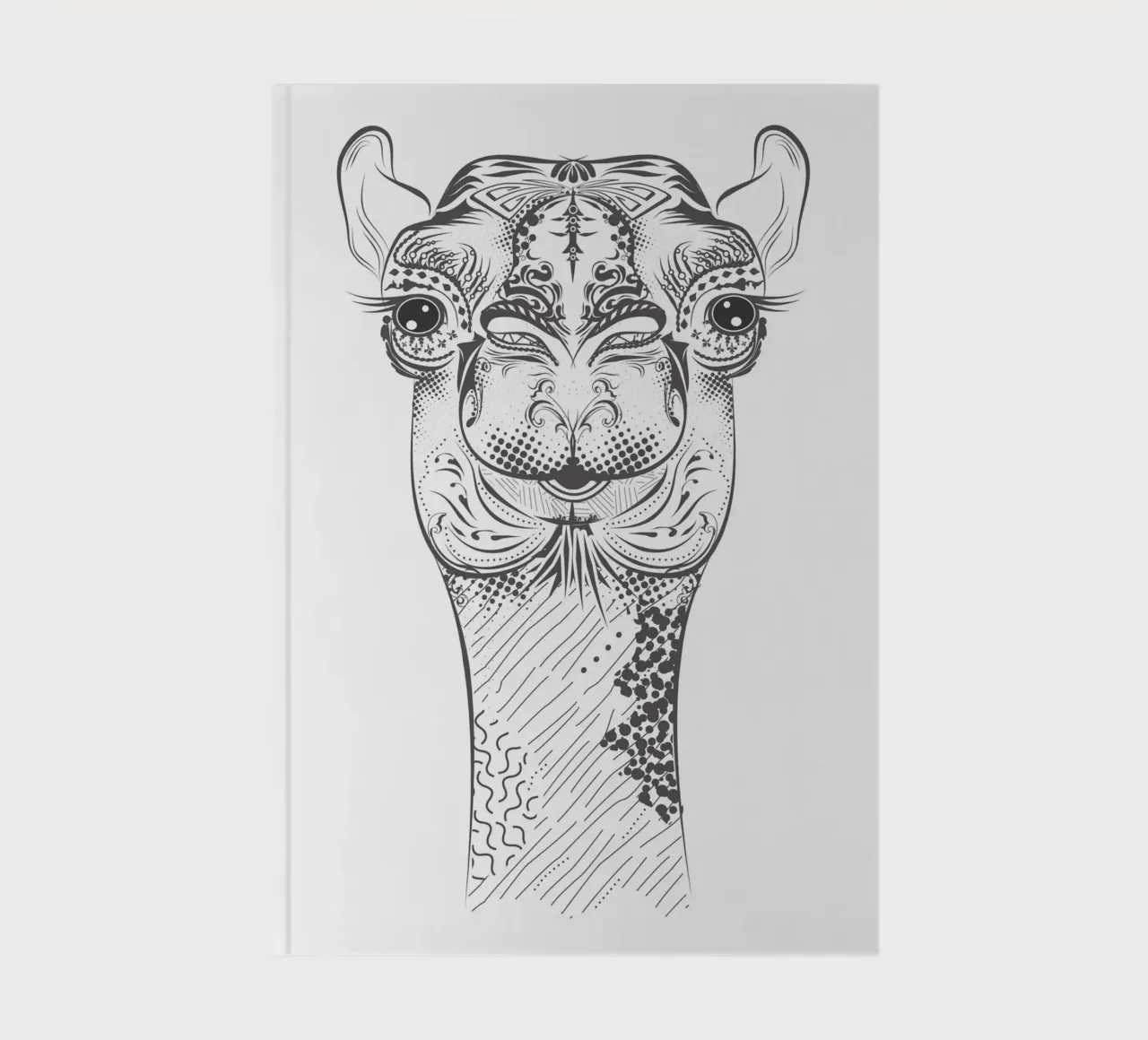 Smiling camel with ornate patterns notebook by NA/MO
