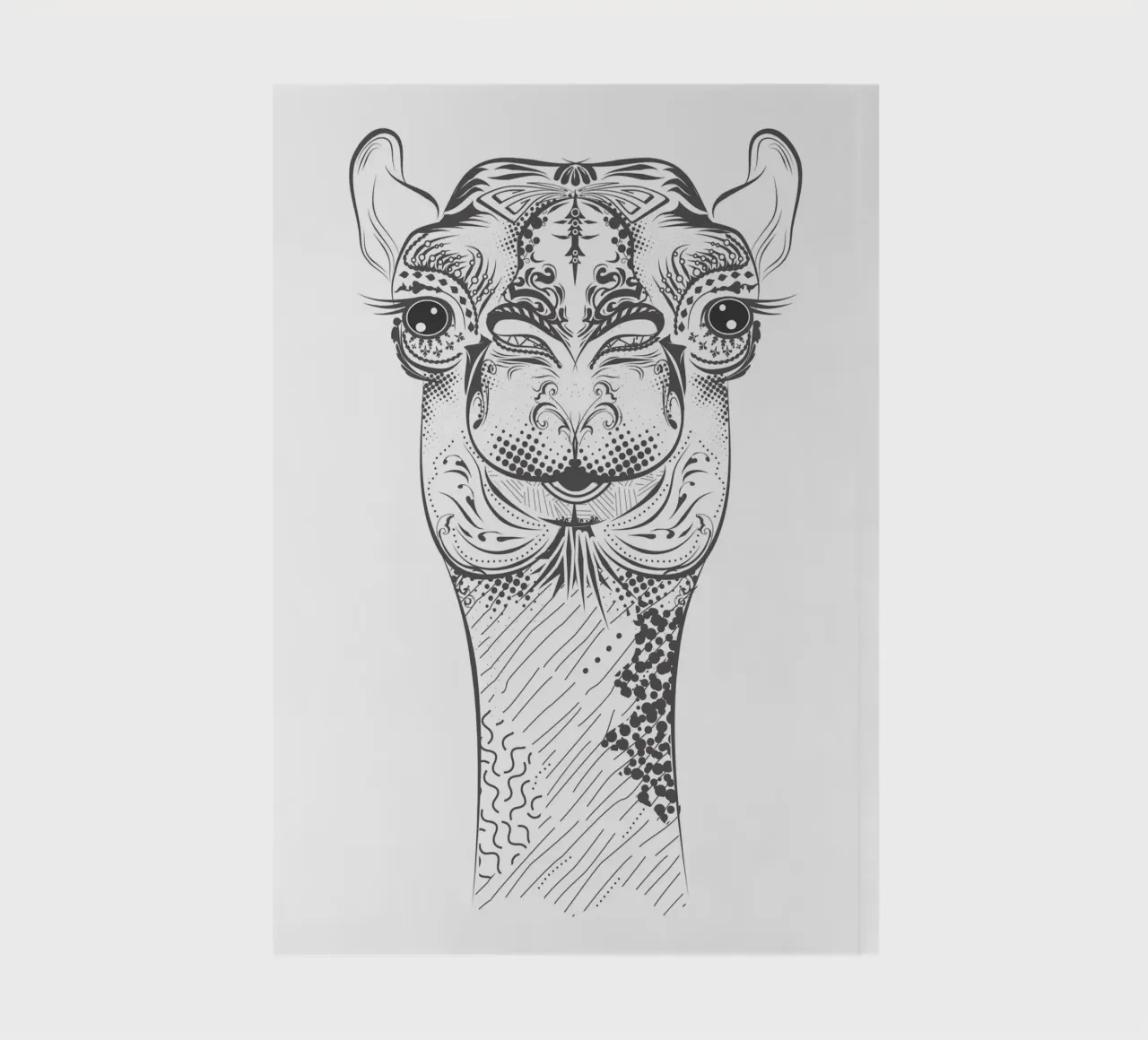 Smiling camel with ornate patterns notebook by NA/MO