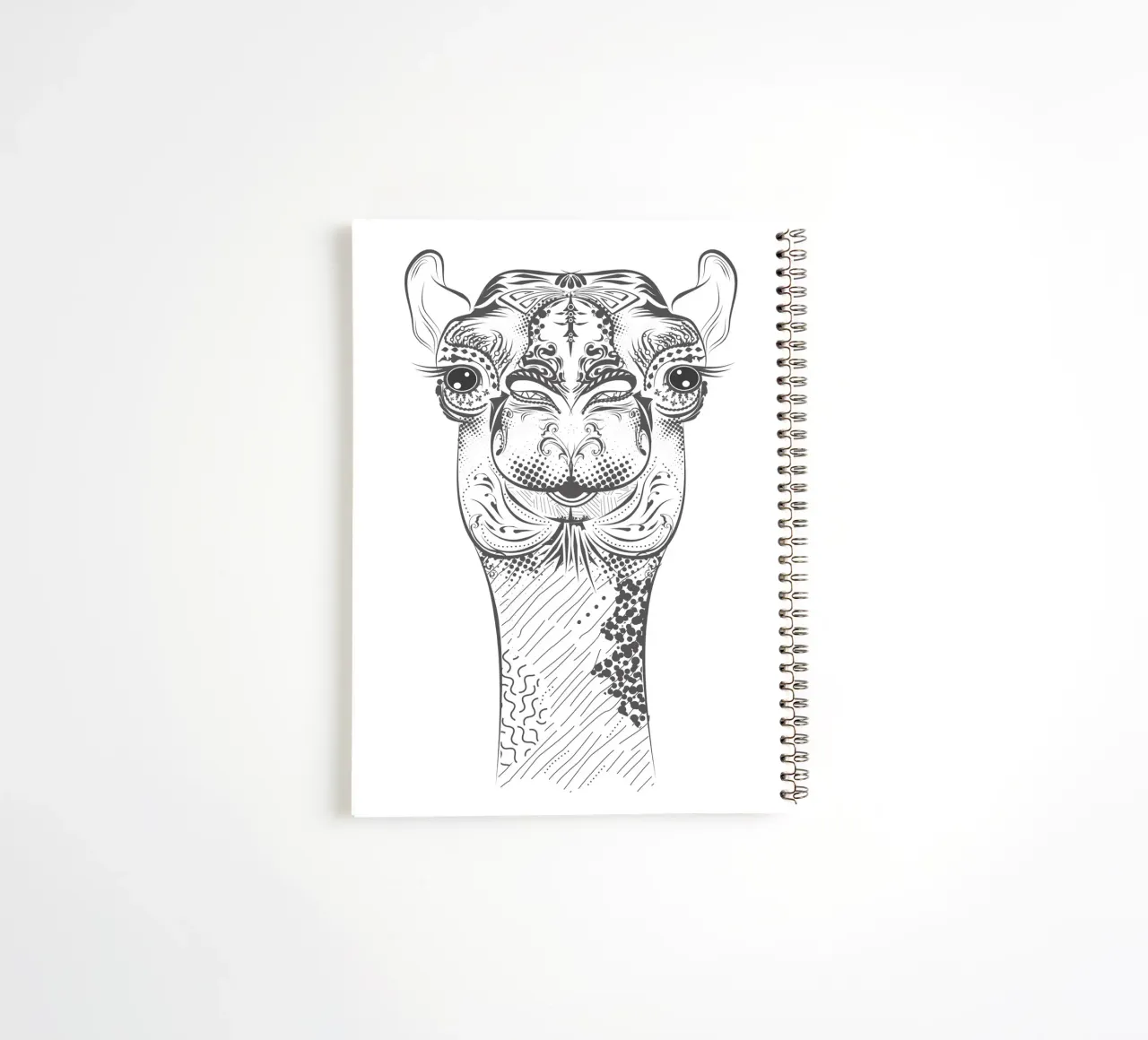 Smiling camel with ornate patterns spiral notebook by NA/MO