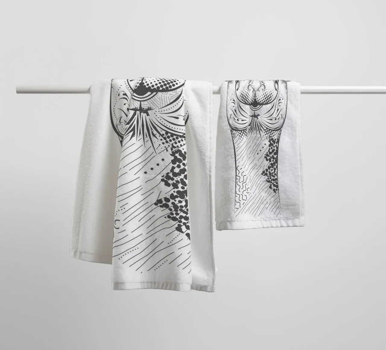 Smiling camel with ornate patterns towel by NA/MO