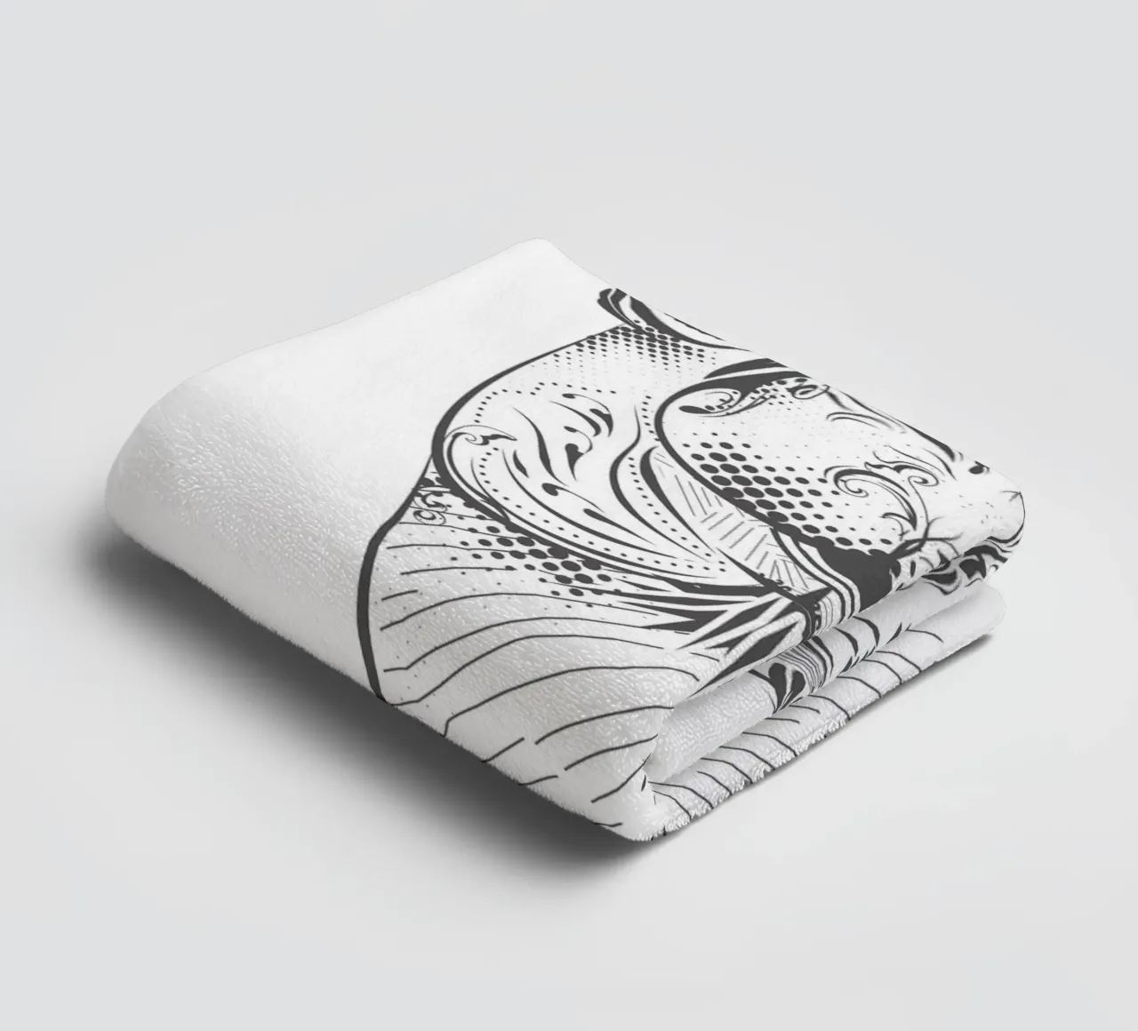Smiling camel with ornate patterns towel by NA/MO