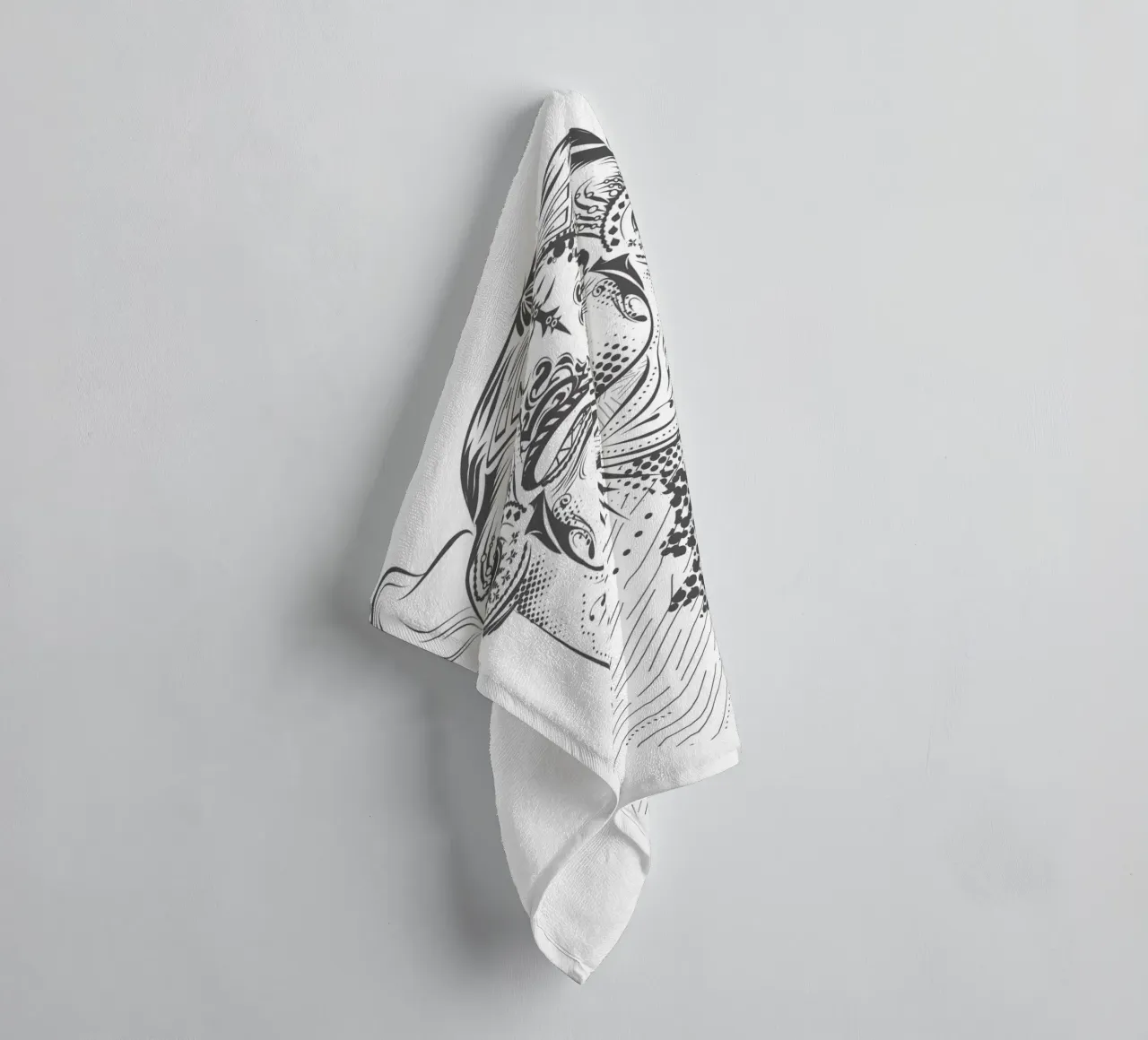 Smiling camel with ornate patterns towel by NA/MO