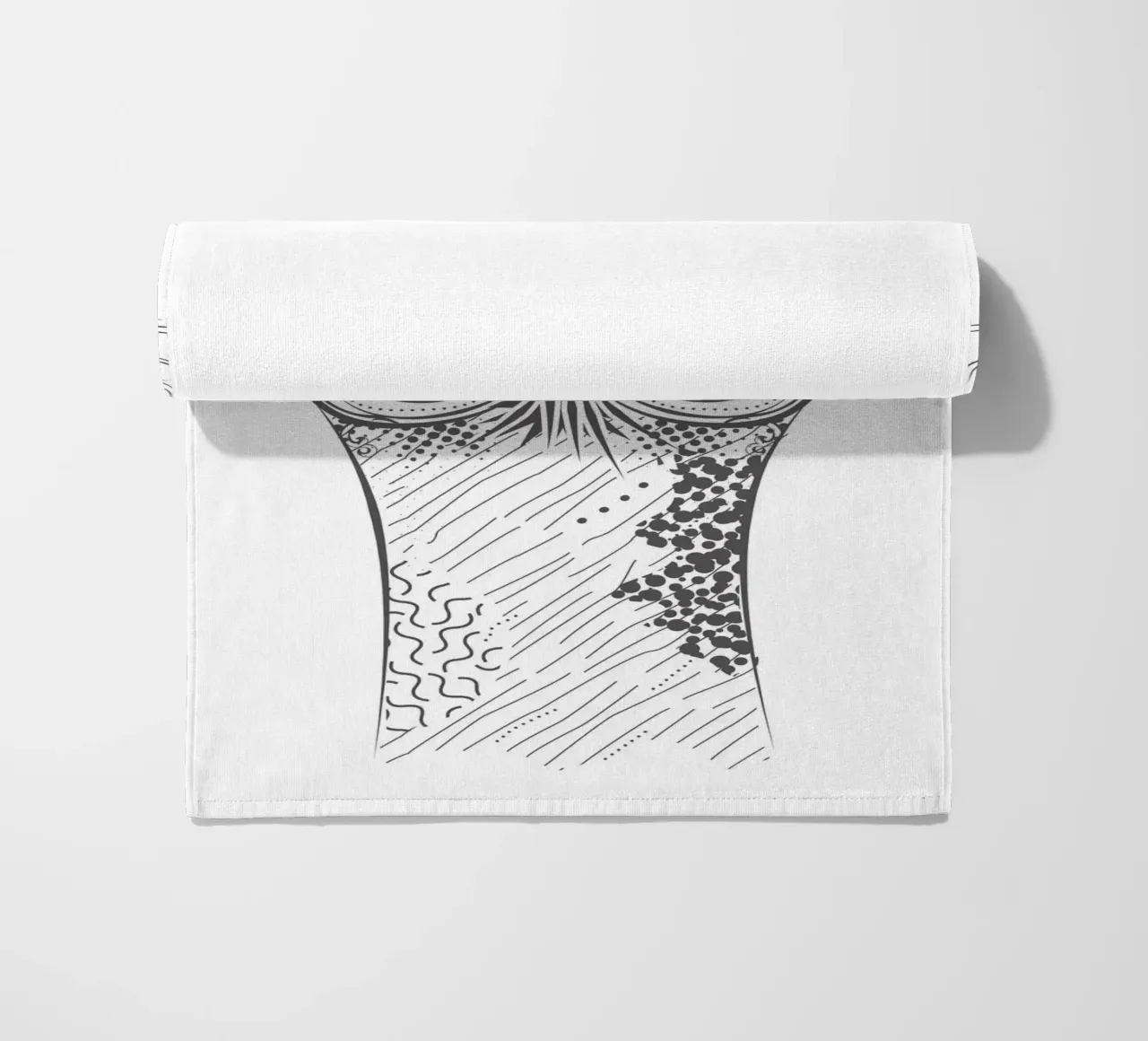 Smiling camel with ornate patterns beach towel by NA/MO