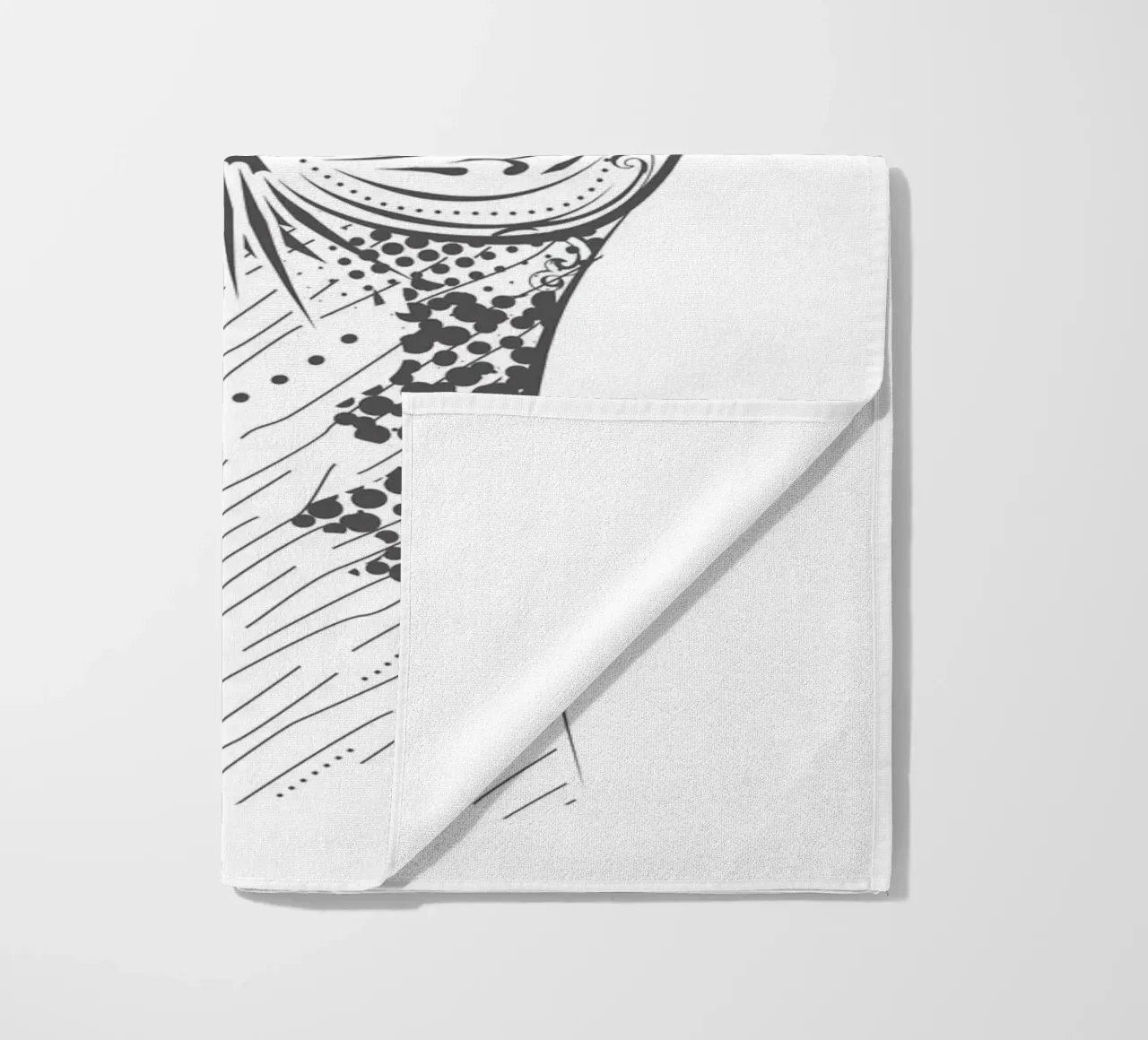 Smiling camel with ornate patterns beach towel by NA/MO