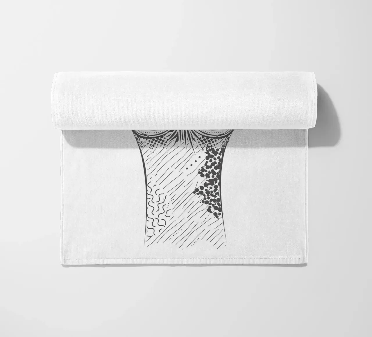 Smiling camel with ornate patterns beach towel by NA/MO