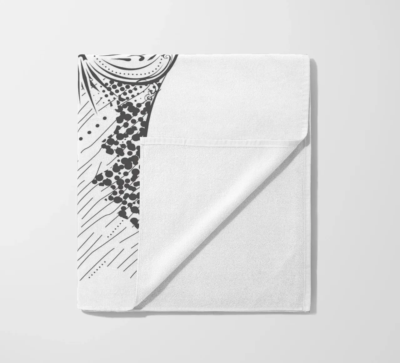 Smiling camel with ornate patterns beach towel by NA/MO