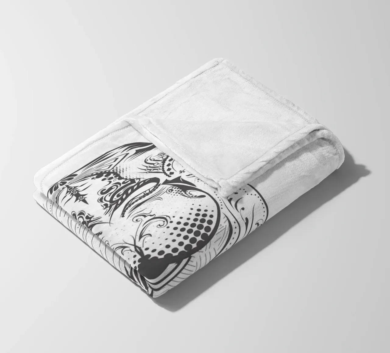 Smiling camel with ornate patterns fleece blanket by NA/MO