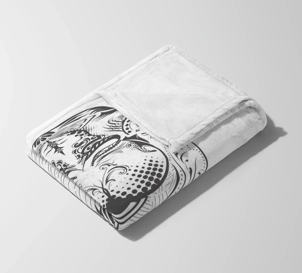 Smiling camel with ornate patterns fleece blanket by NA/MO