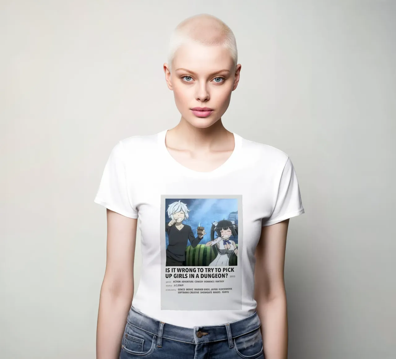 IS IT WRONG TO TRY TO PICK UP GIRLS IN A DUNGEON? 2015 t-shirt da donna da Totoya