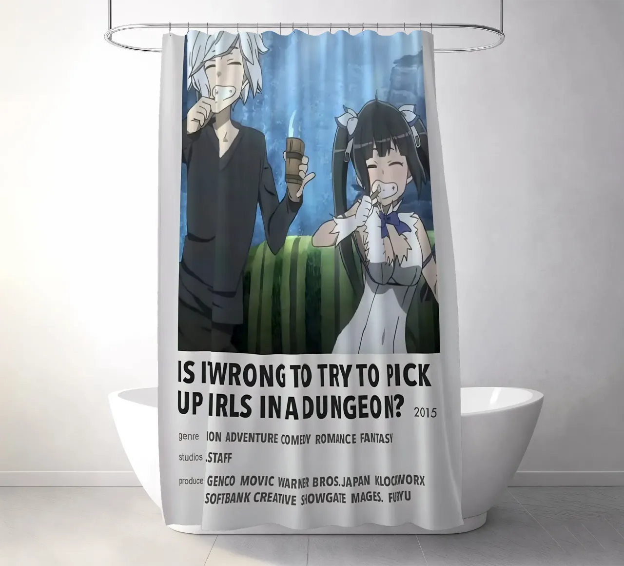 IS IT WRONG TO TRY TO PICK UP GIRLS IN A DUNGEON? 2015 tenda da doccia da Totoya