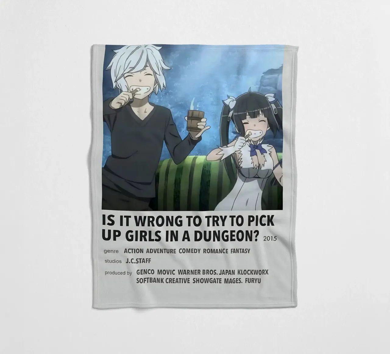 IS IT WRONG TO TRY TO PICK UP GIRLS IN A DUNGEON? 2015 coperta in pile da Totoya