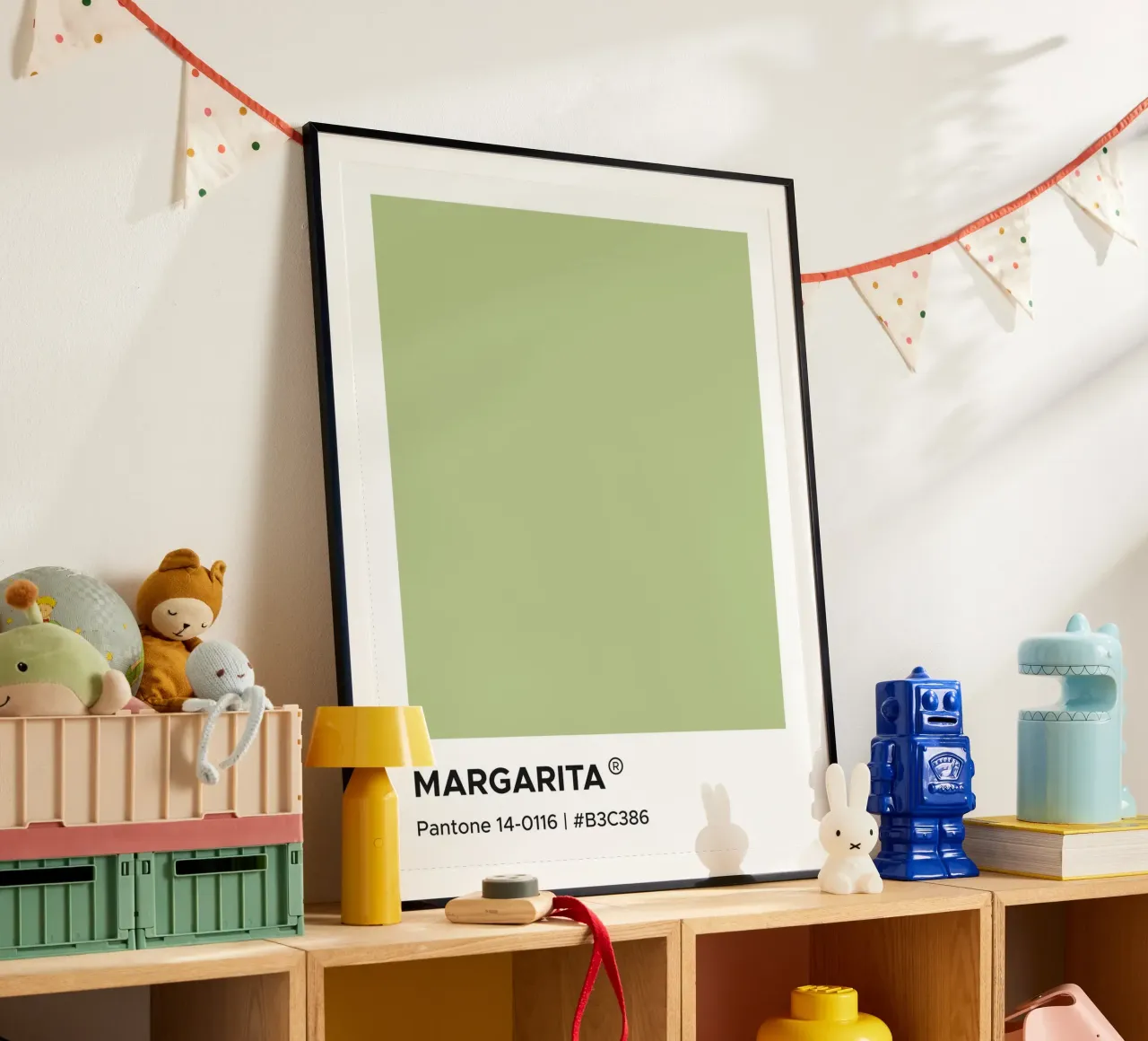 Margarita Pantone poster con telaio in legno da Paigaam Studio