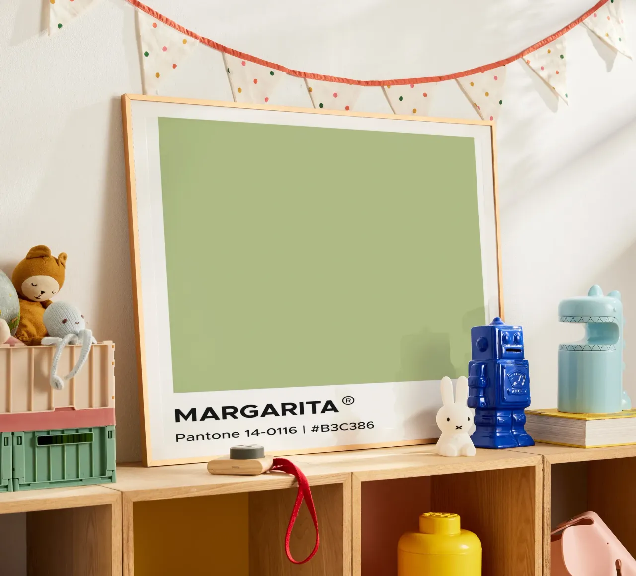 Margarita Pantone poster con telaio in legno da Paigaam Studio