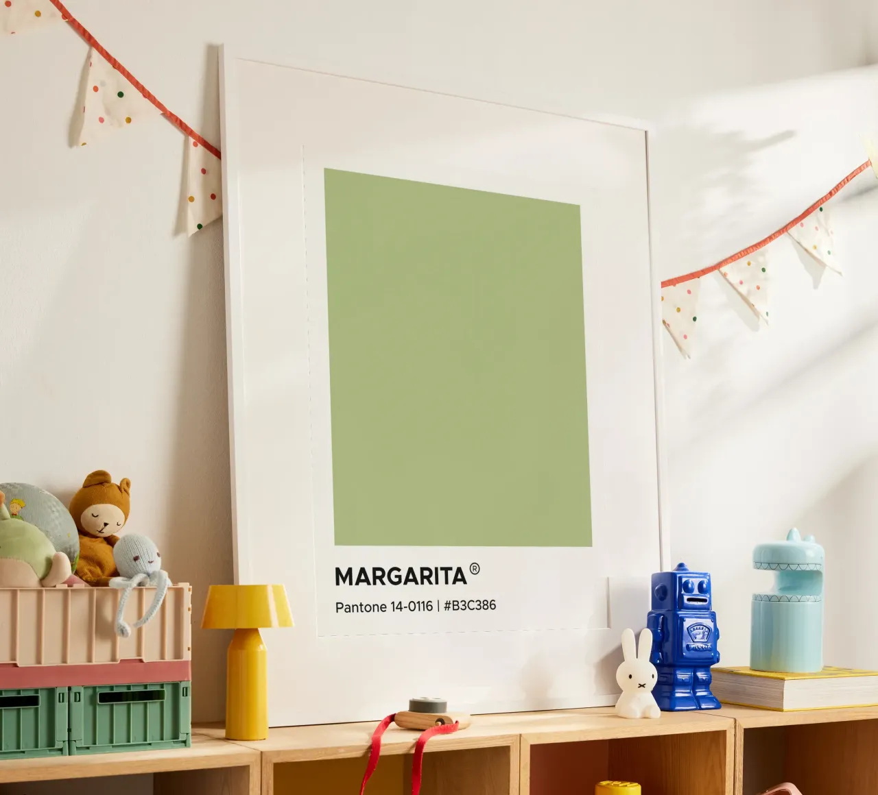 Margarita Pantone poster con telaio in legno da Paigaam Studio