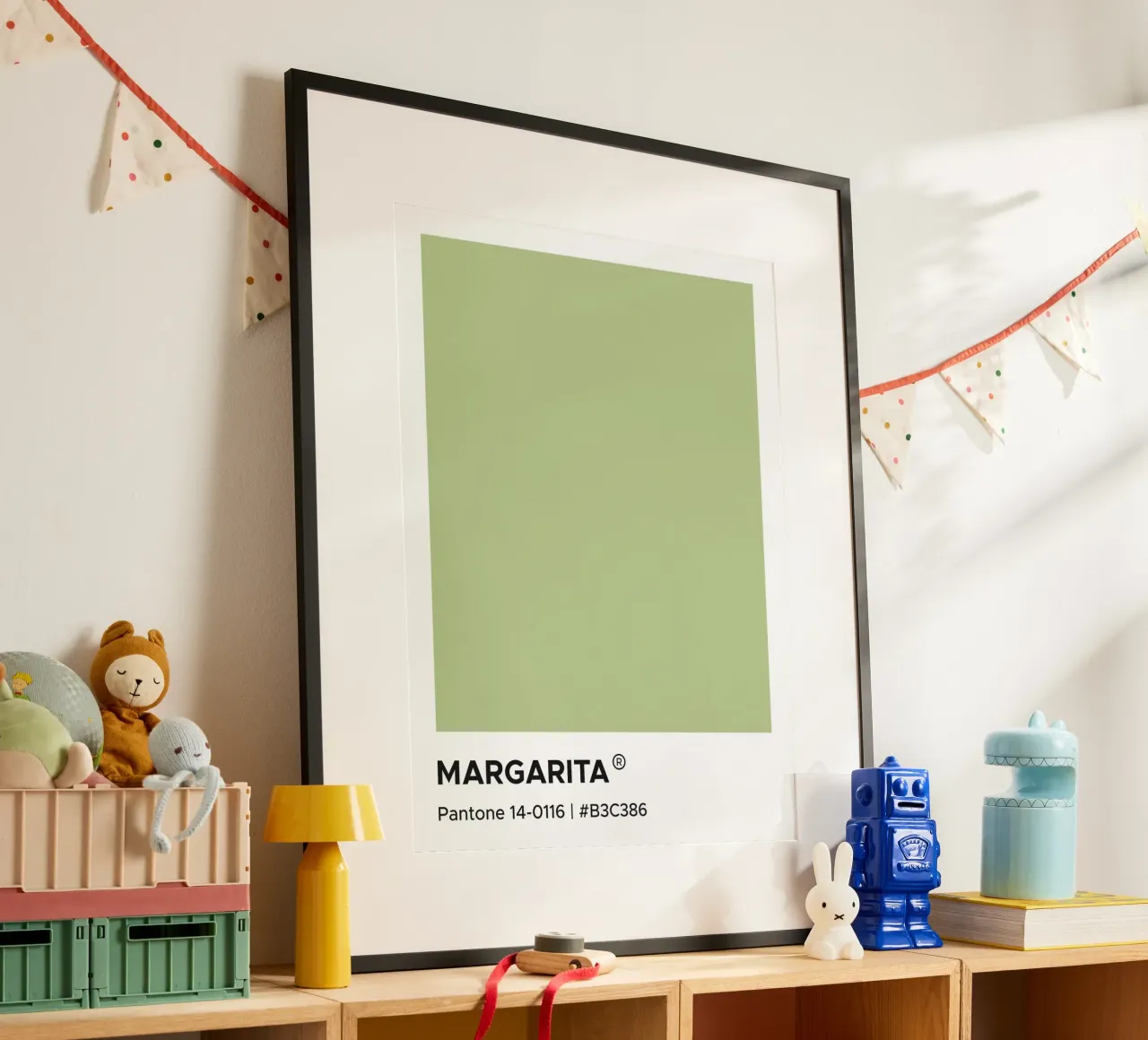 Margarita Pantone poster con telaio in legno da Paigaam Studio