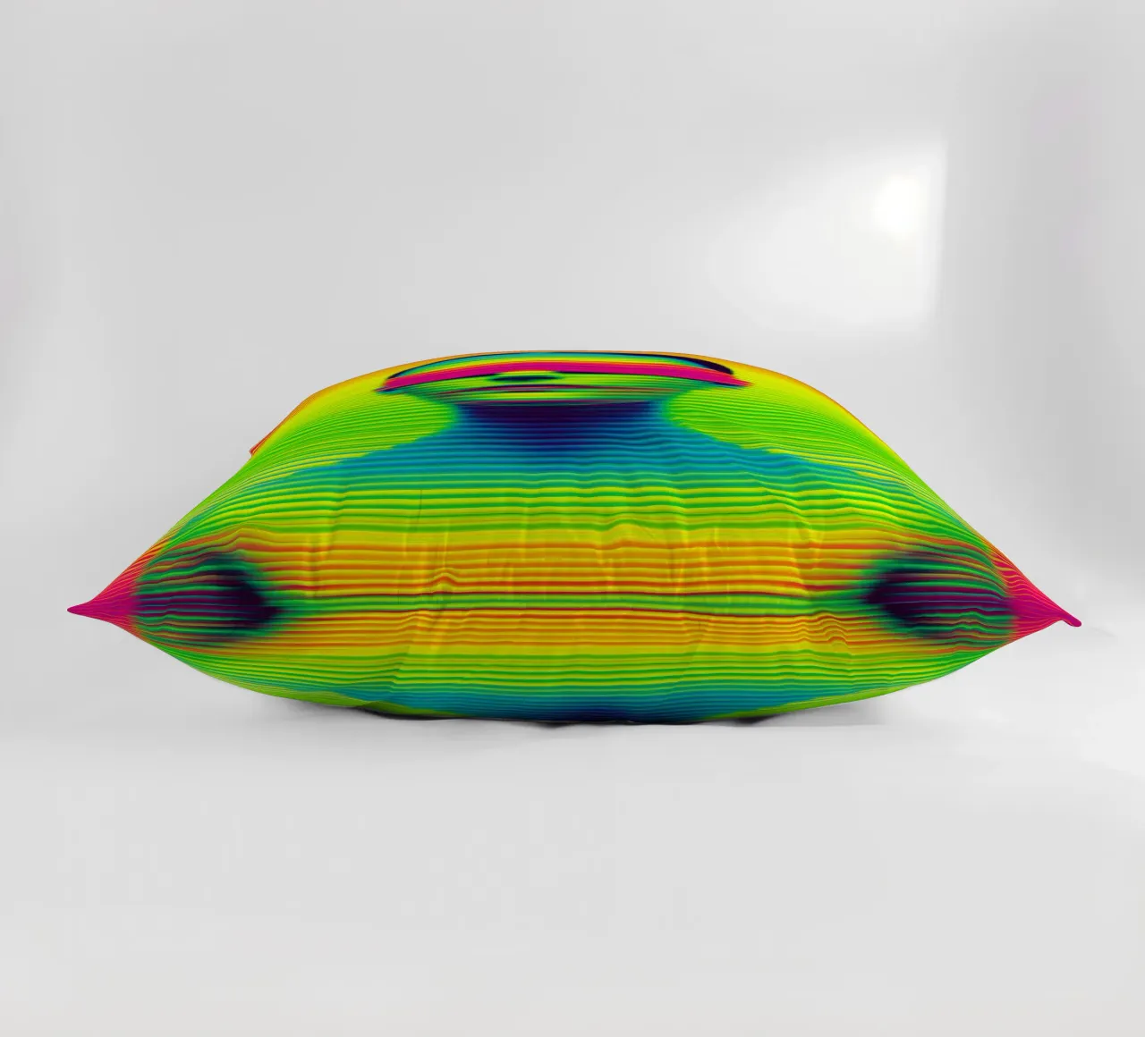 Donna al neon con occhi bendati | Digital Op-Art cuscino da Autofocus