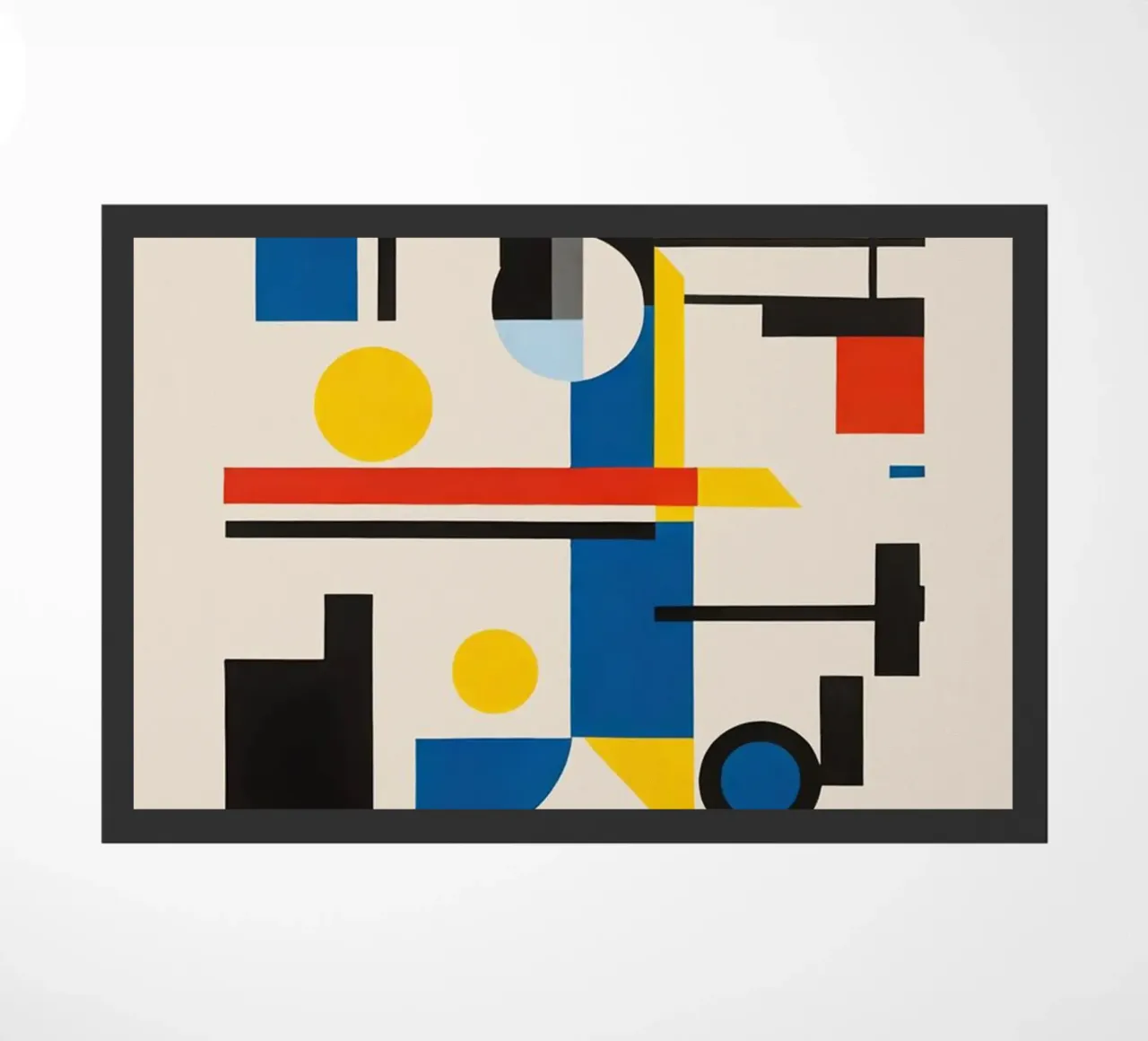 Red Circle With Blue Square doormat by Piere art Shops