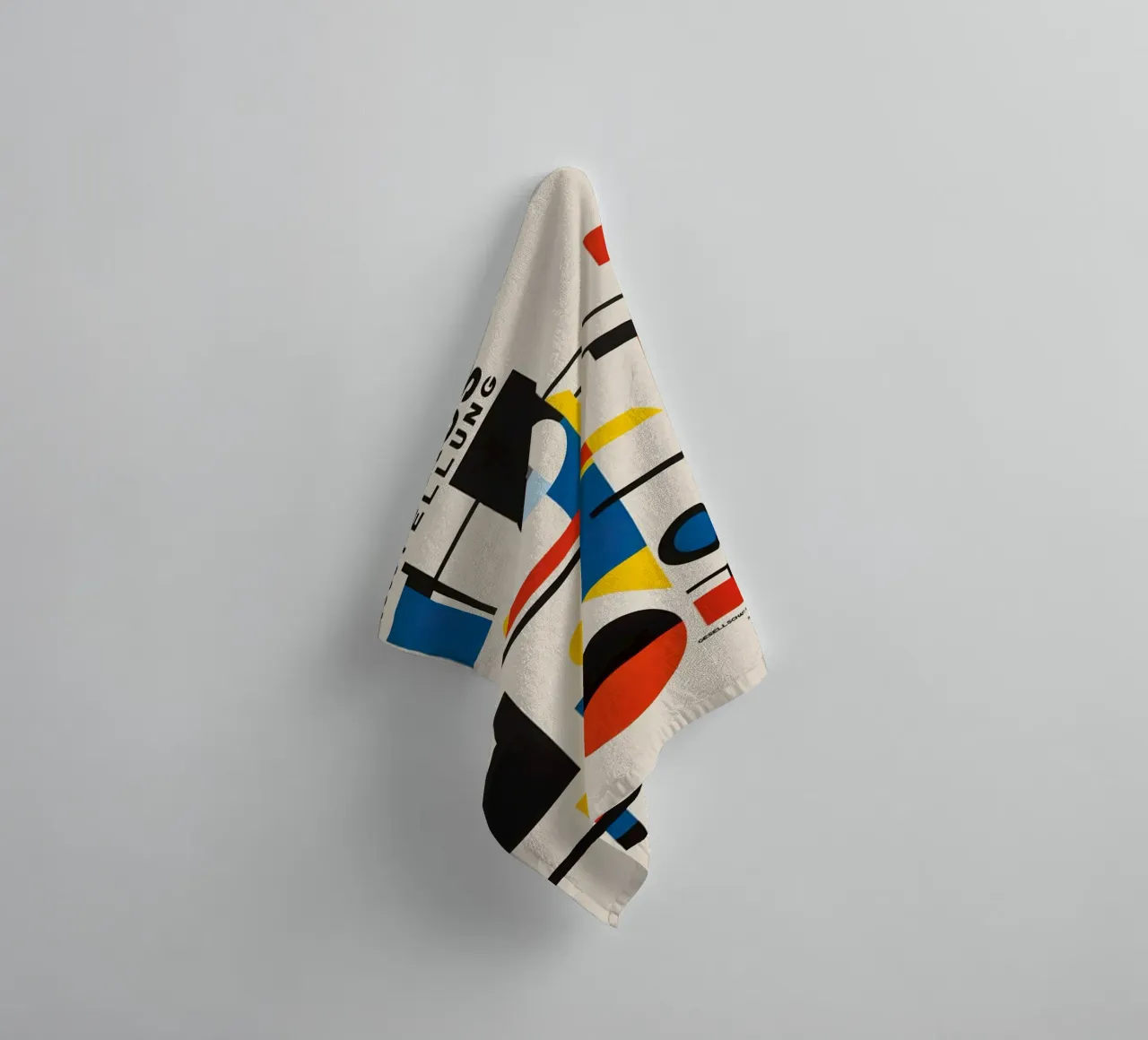 Red Circle With Blue Square towel by Piere art Shops