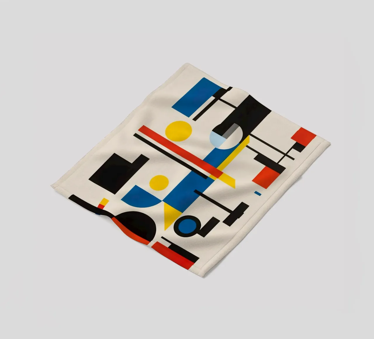 Red Circle With Blue Square fleece blanket by Piere art Shops