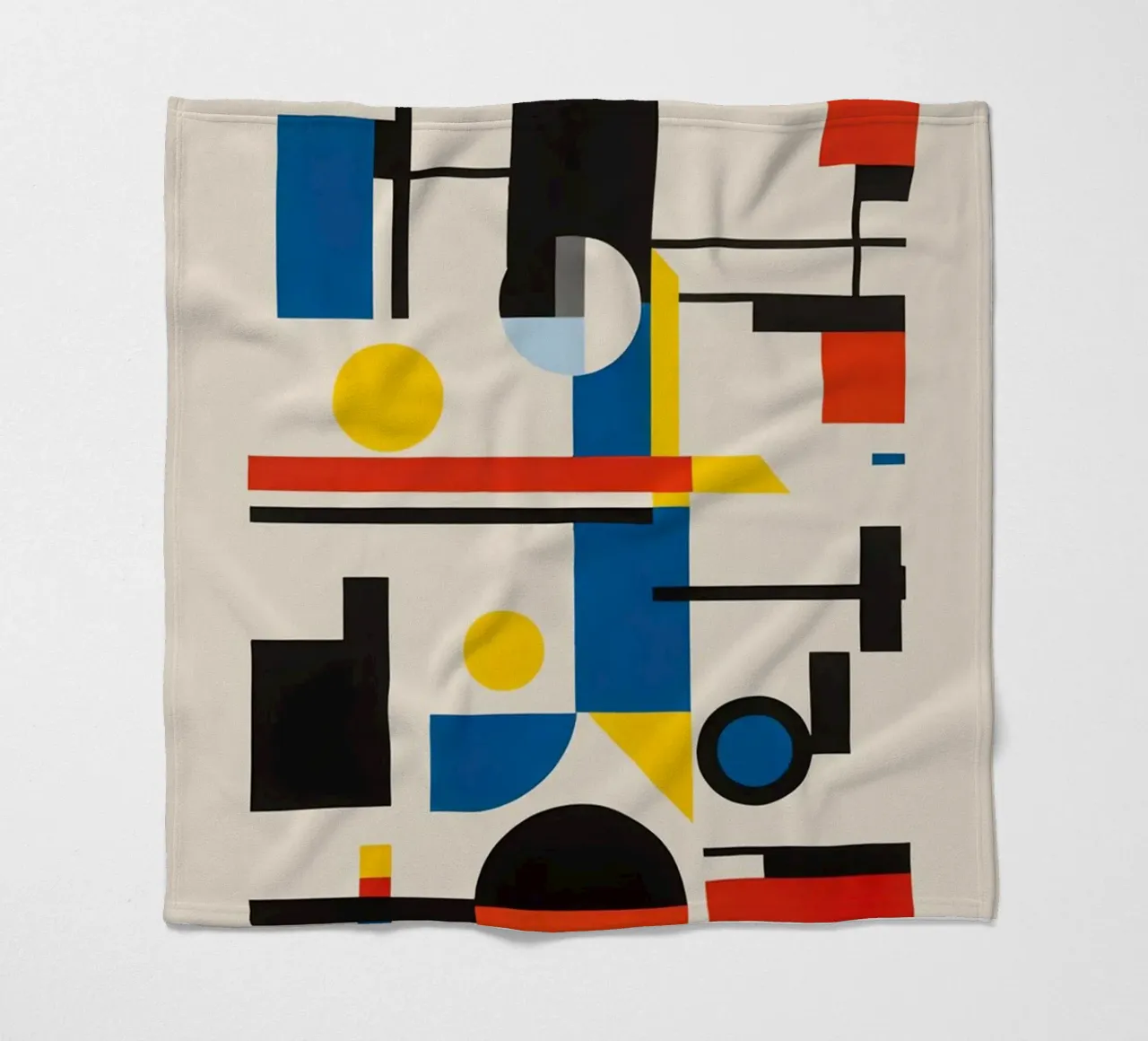 Red Circle With Blue Square fleece blanket by Piere art Shops