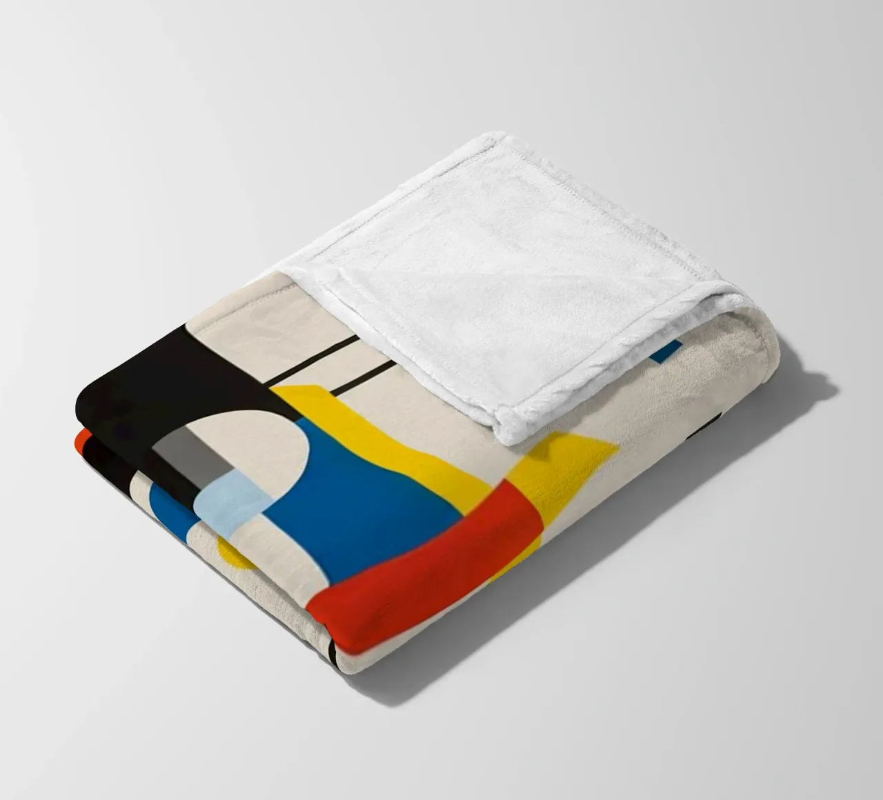 Red Circle With Blue Square fleece blanket by Piere art Shops