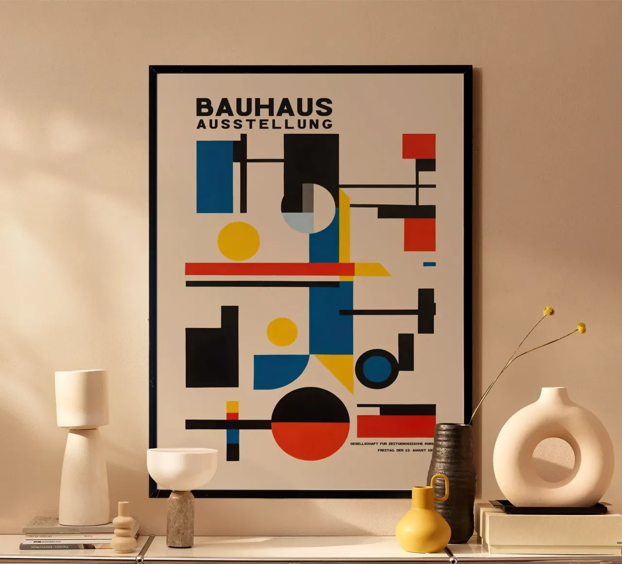 Red Circle With Blue Square hahnemühle by Piere art Shops