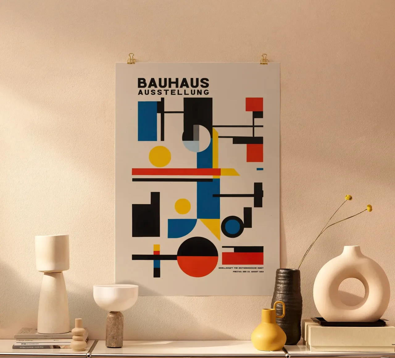 Red Circle With Blue Square hahnemühle by Piere art Shops