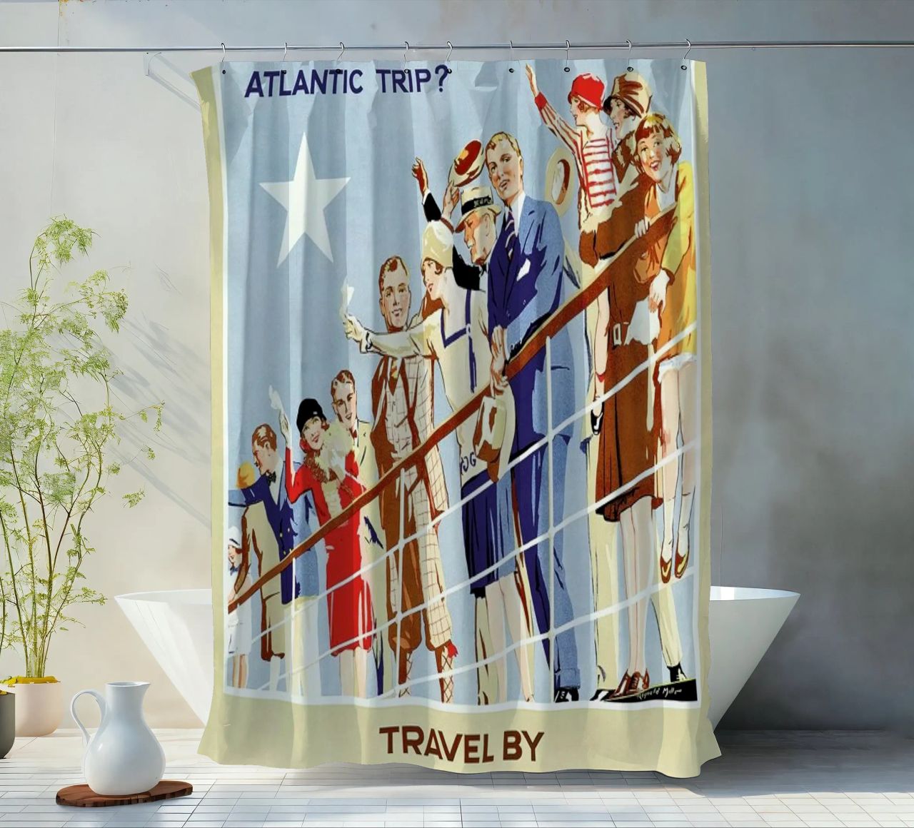 Your Holidays! Travel by the White Star Line rideau de douche de ARTOTHEK