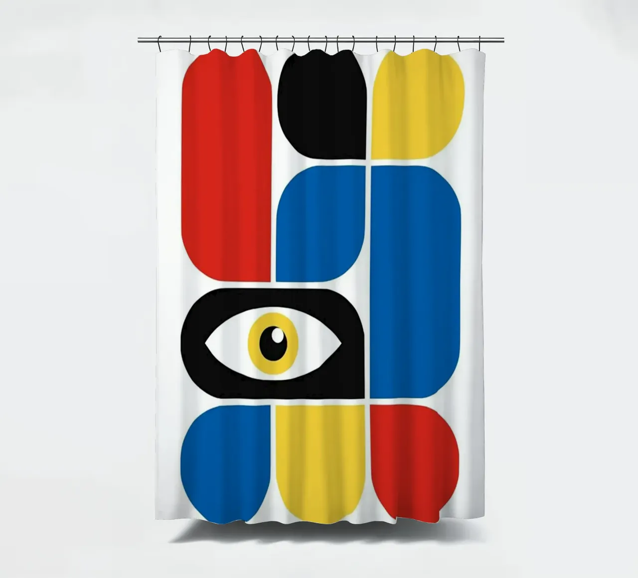 Rood en blauw oog douchegordijn van Piere art Shops