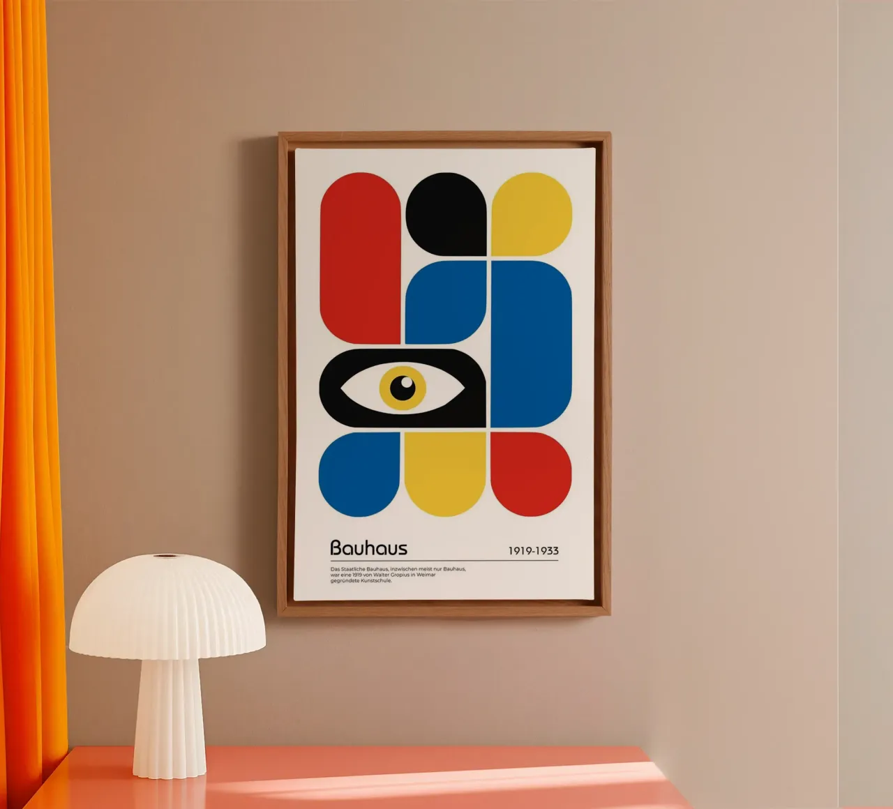 Rood en blauw oog canvas met Baklijst van Piere art Shops