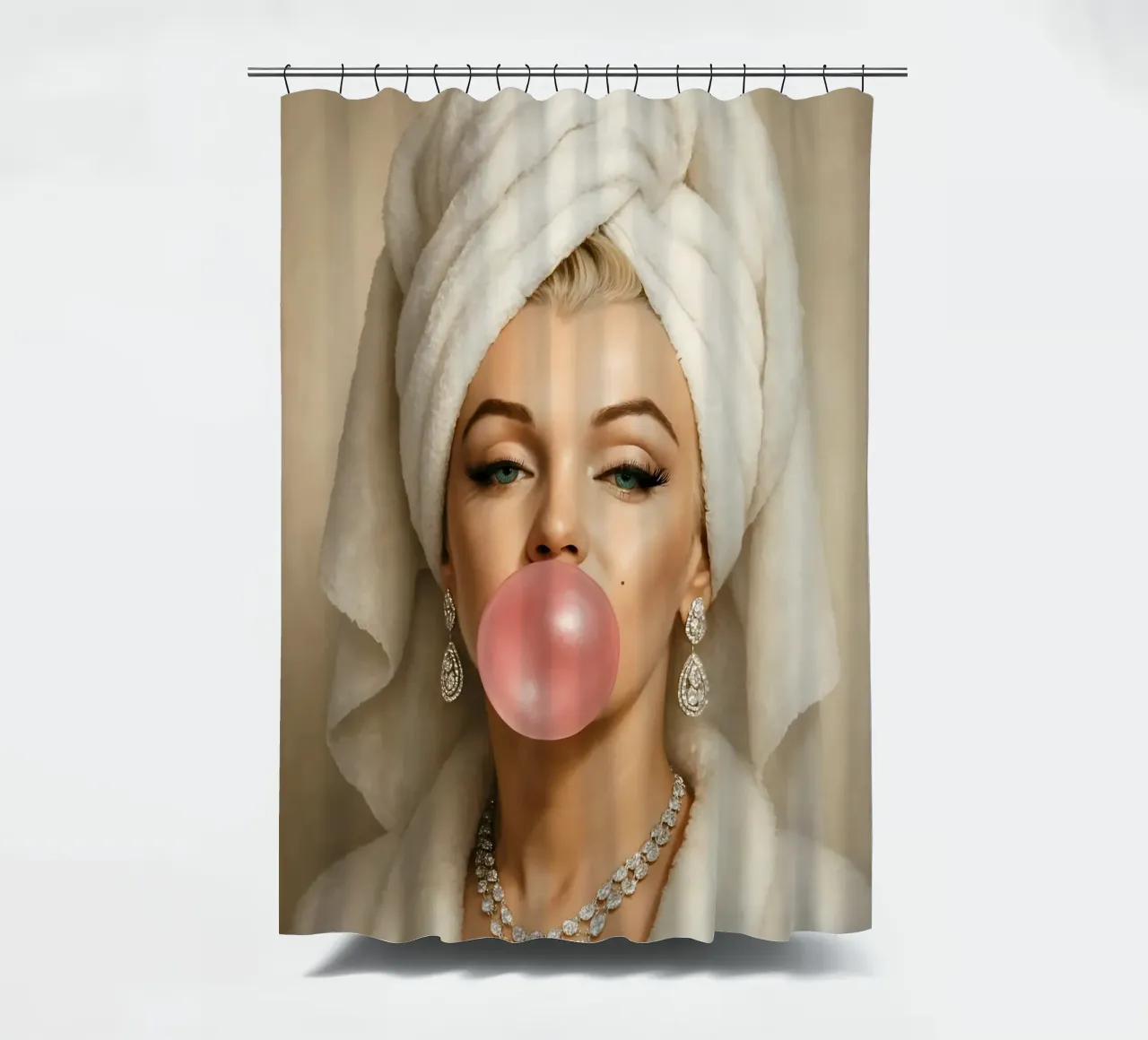 MARILYN MONROE BUBBLEGUM Duschvorhang von ARTOMATIC