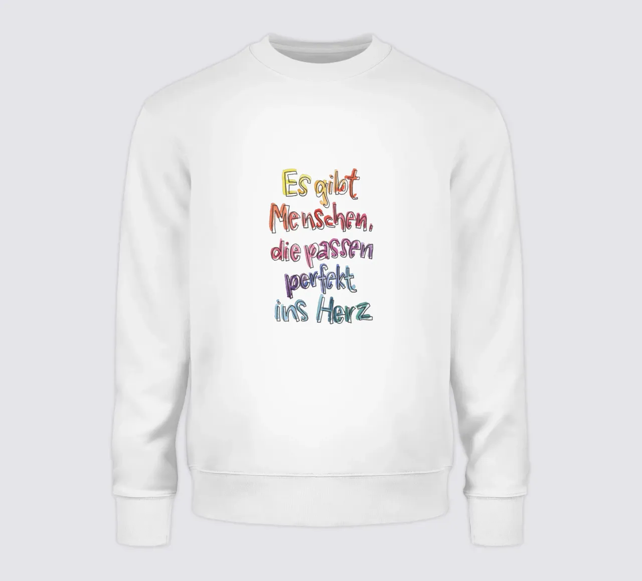 Perfekt ins Herz Regenbogen felpa da Brushmeetspaper