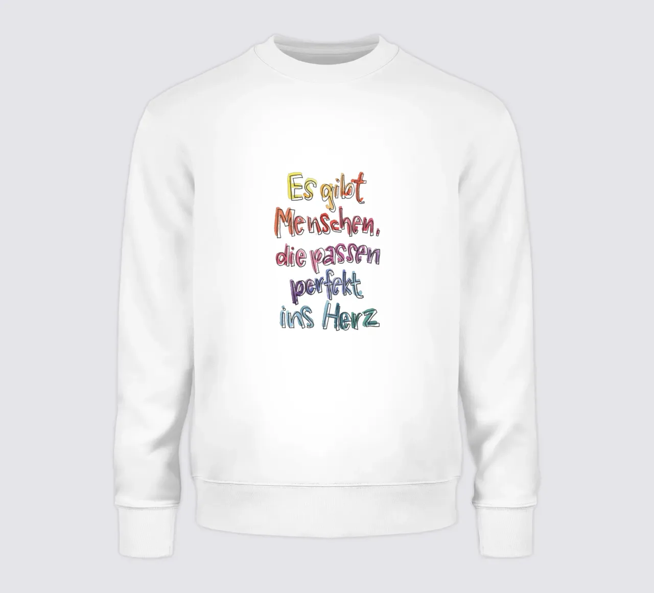 Perfekt ins Herz Regenbogen felpa da Brushmeetspaper