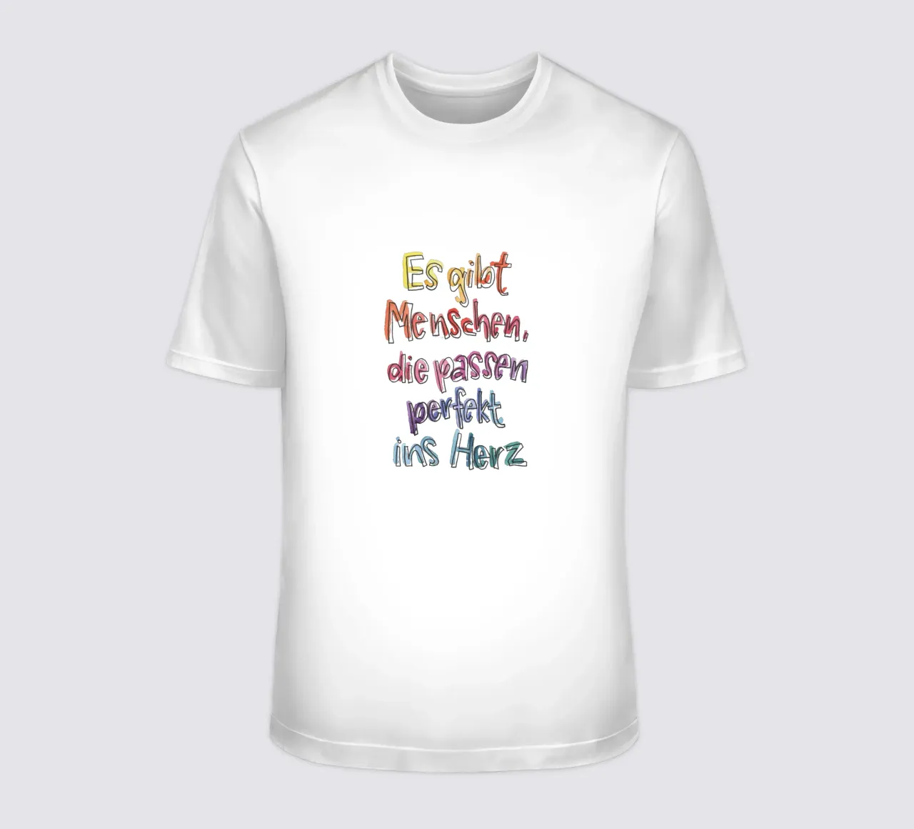 Perfekt ins Herz Regenbogen t-shirt da Brushmeetspaper