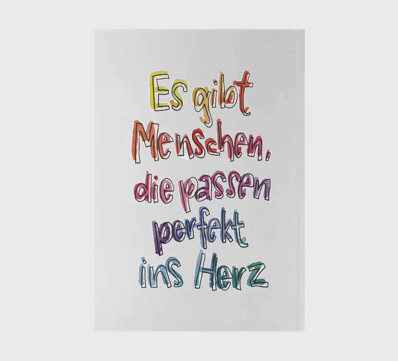 Perfekt ins Herz Regenbogen notebook by Brushmeetspaper