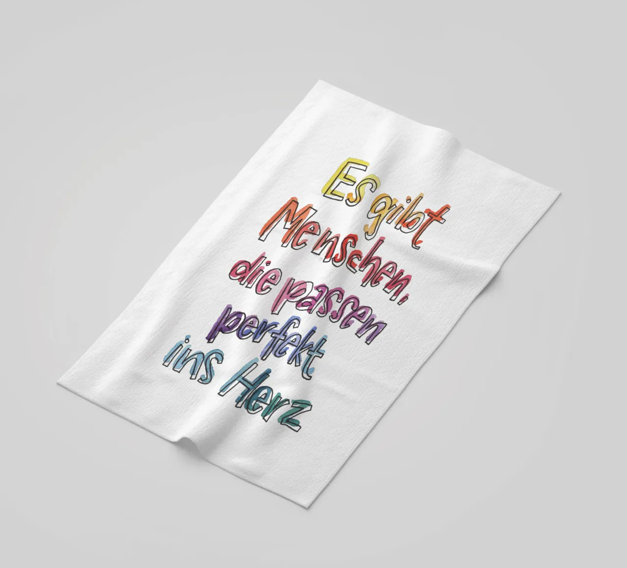 Perfekt ins Herz Regenbogen telo mare da Brushmeetspaper