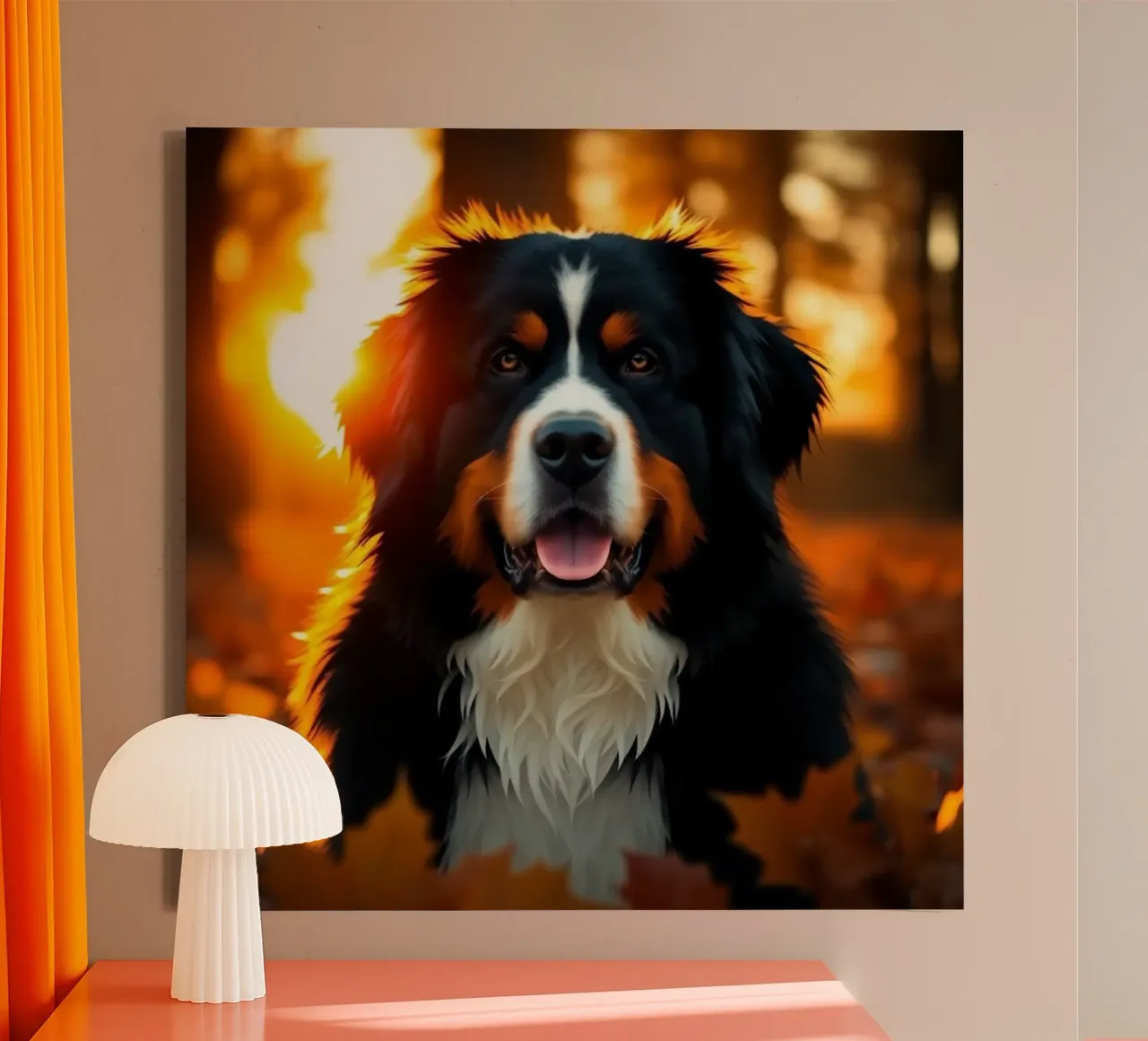 Beautiful Bernese Mountain Dog #94 canvas with Floater frame by Yumis.Beargang.and.Me