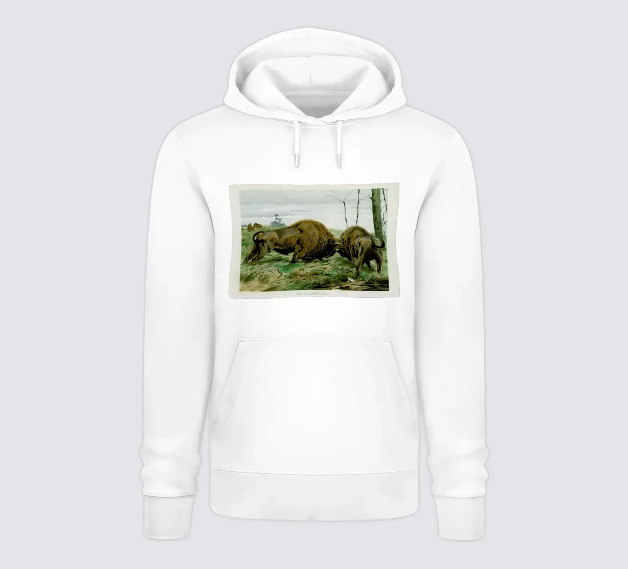 European Bison In Battle felpa con cappuccio da Flora & Fauna