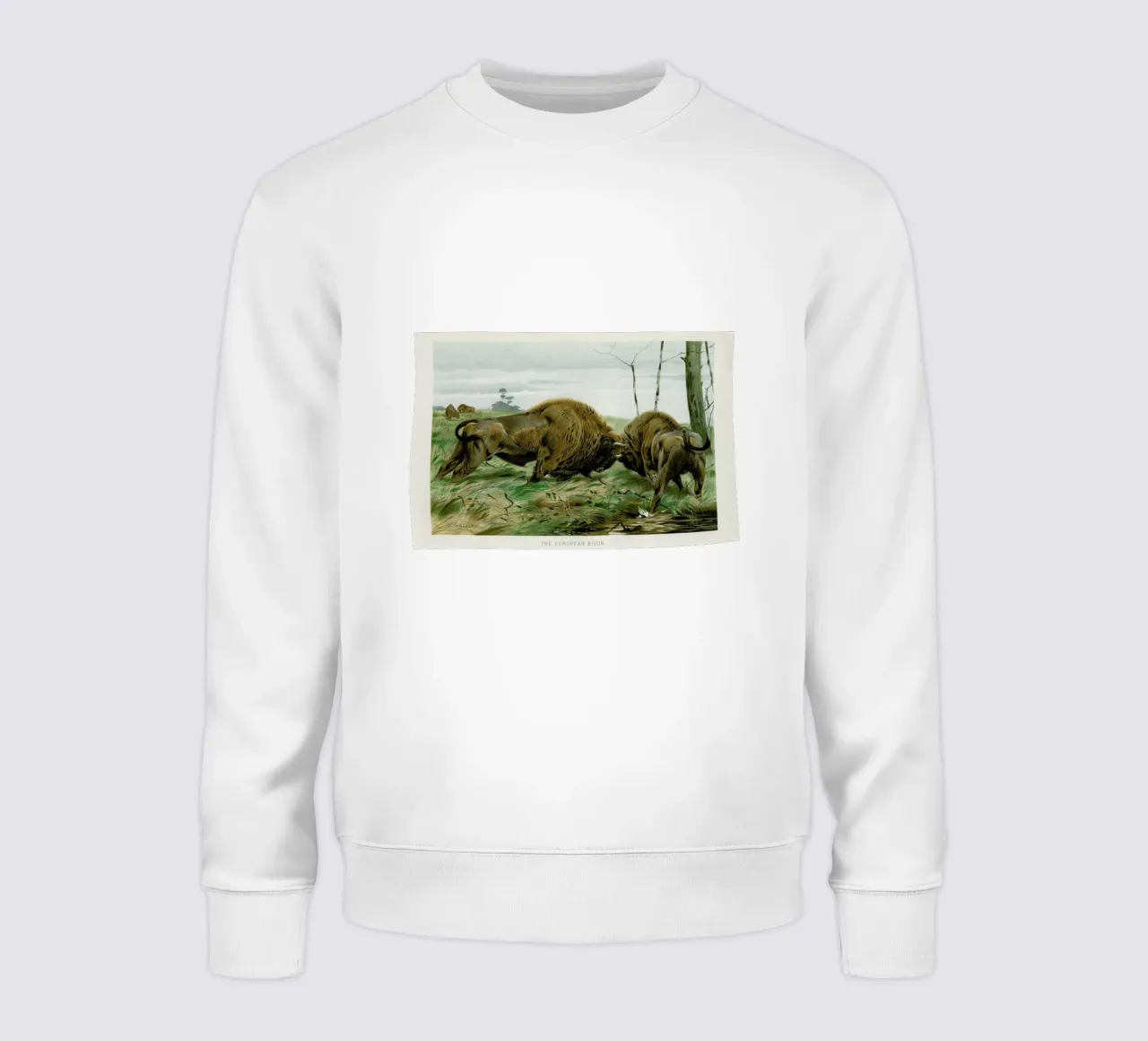 European Bison In Battle sweatshirt van Flora & Fauna