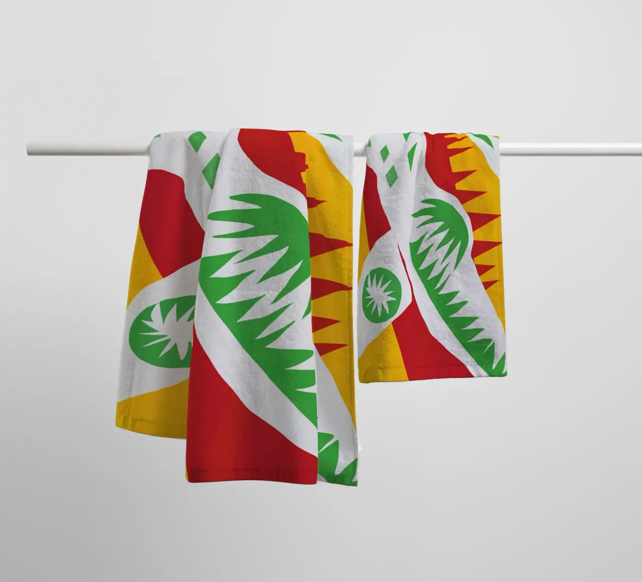 Blue cut out abstract figure 02 towel by Little Dean