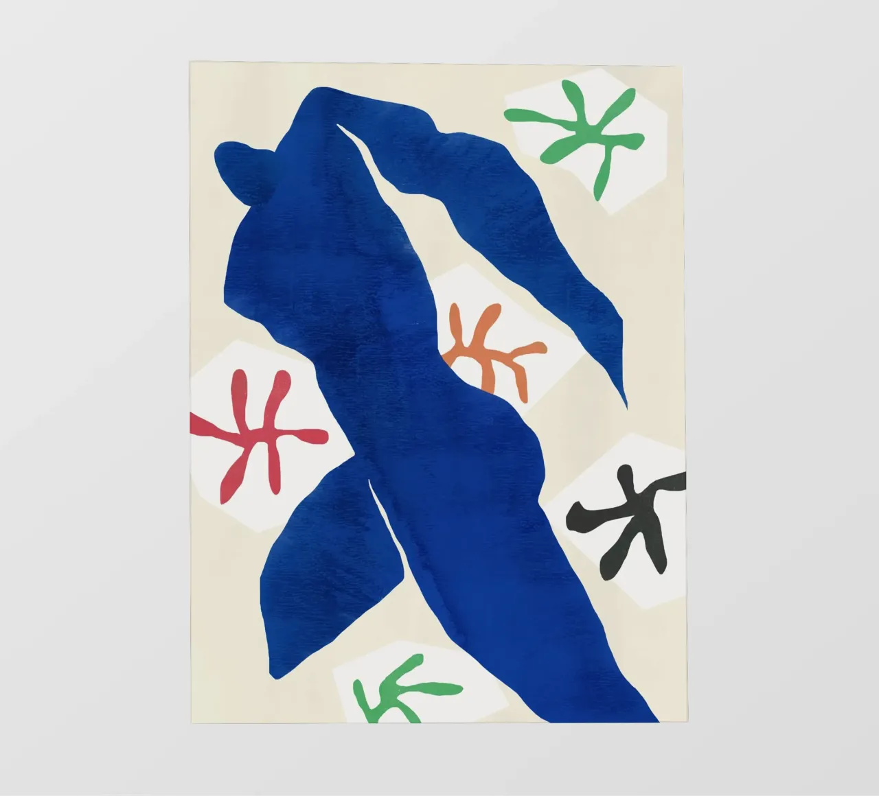 Figura astratta ritagliata blu telo in pvc da Little Dean