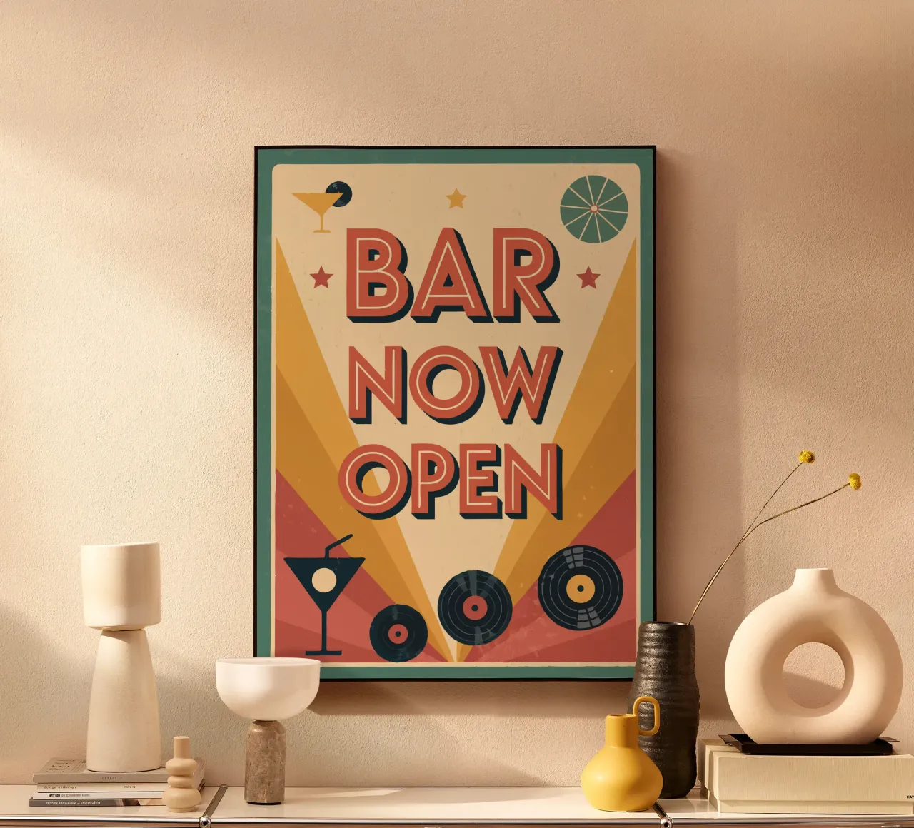 Il bar è ora aperto alluminio dibond da Jester Krew Art