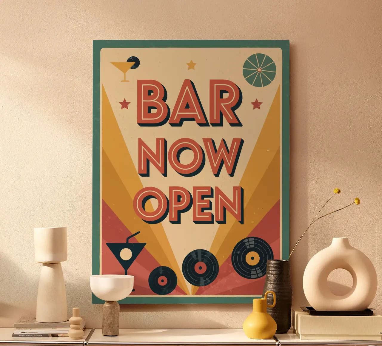 Il bar è ora aperto alluminio dibond da Jester Krew Art