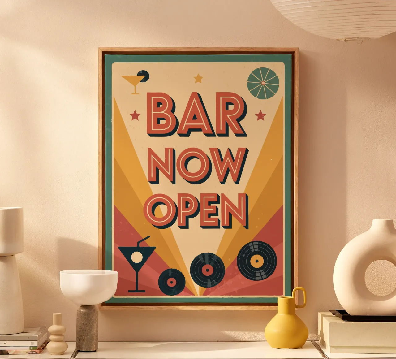 Bar Now Open canvas van Jester Krew Art