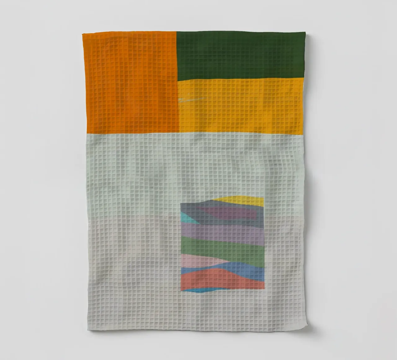 Overlay of colors minimal design 05 tea towel by Little Dean