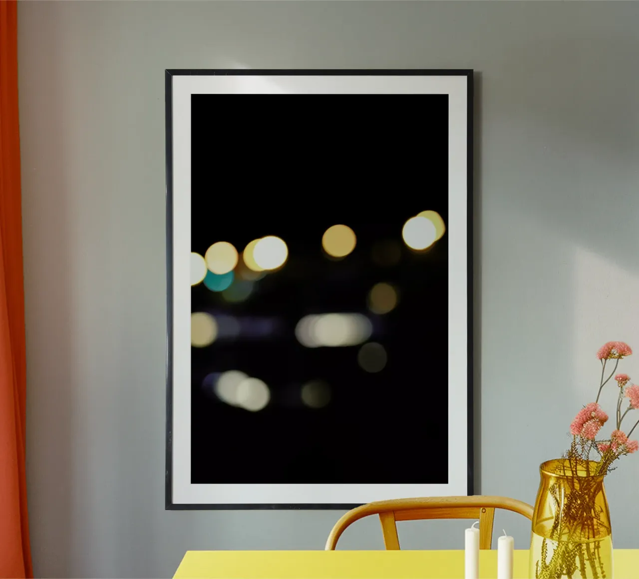 Dancing Lights 02 poster con telaio in legno da Shot By Clint