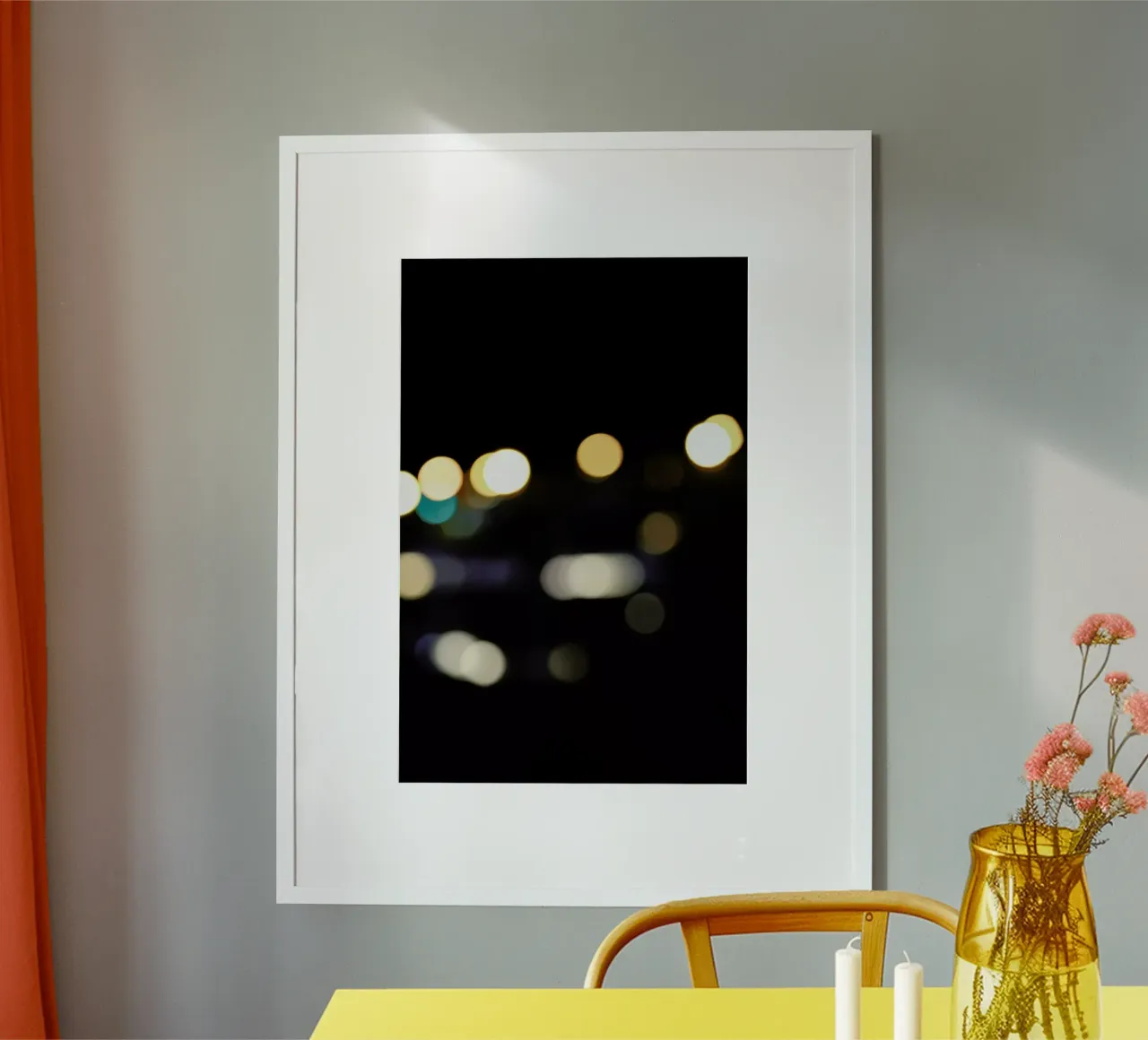 Dancing Lights 02 poster con telaio in legno da Shot By Clint
