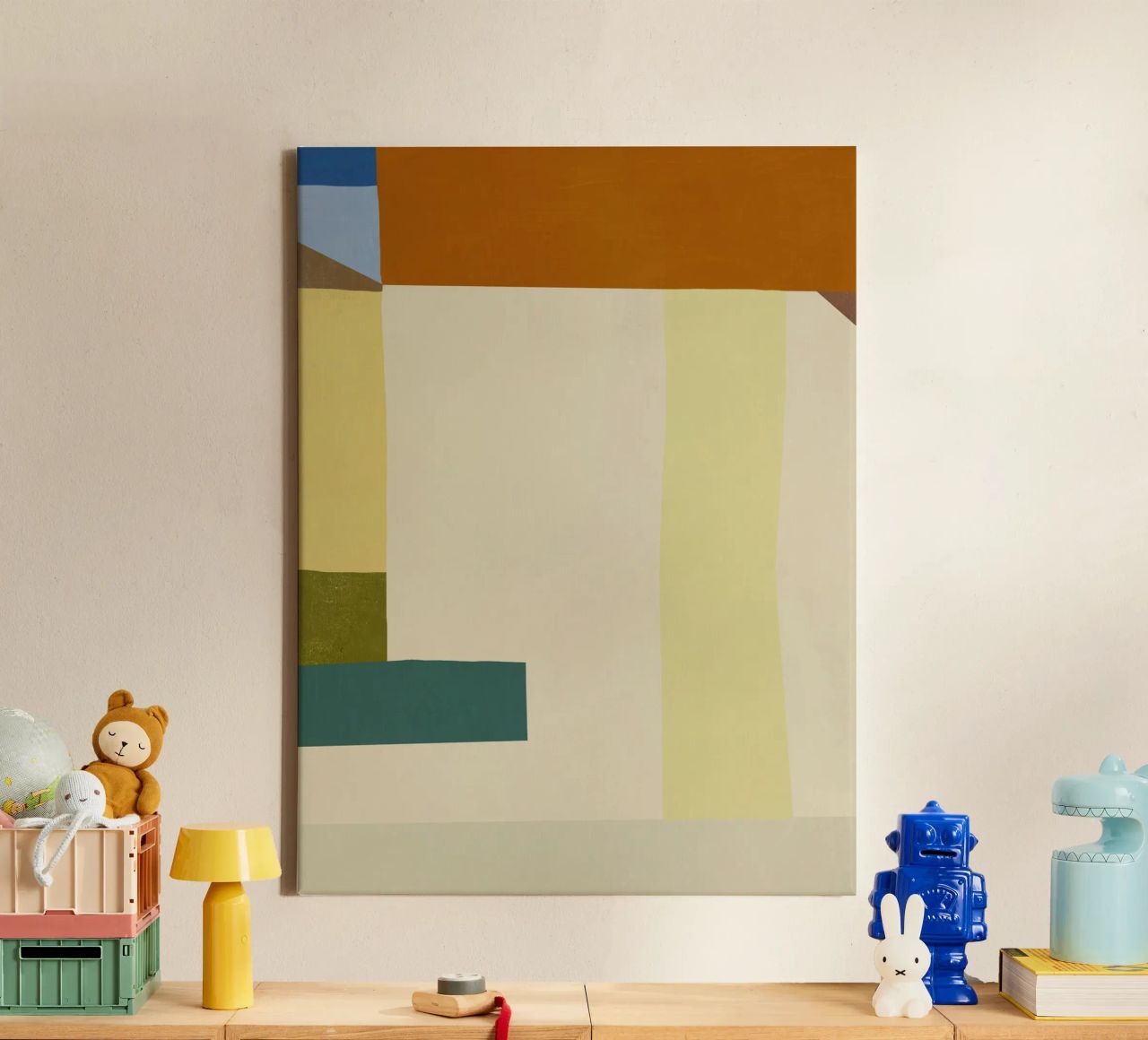 Overlay of colors minimal design 04 canvas by Little Dean